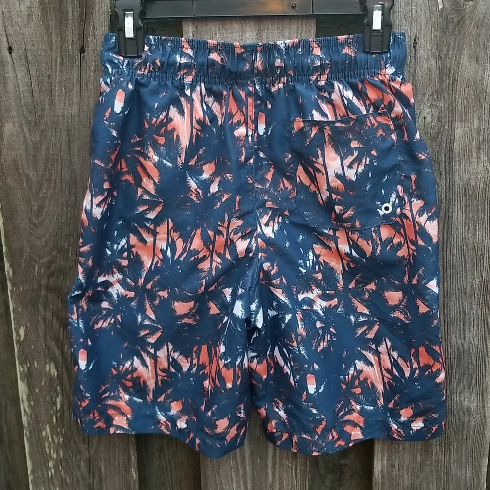 NEW Boy's Tropical Print Swim Trunks